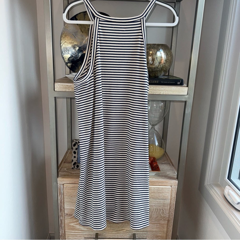 Madewell Navy Striped A line Knit Tank Dress - Picture 5 of 5